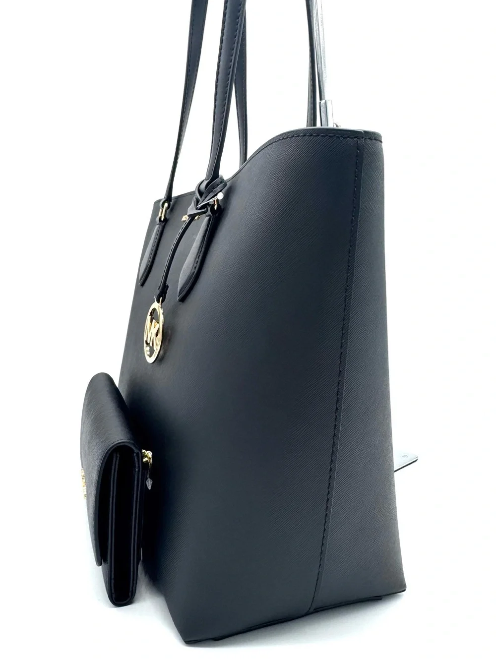 Michael Kors Bag Large Sheila Mf Tote Bag & Large Trifold Wallet Black/Gold